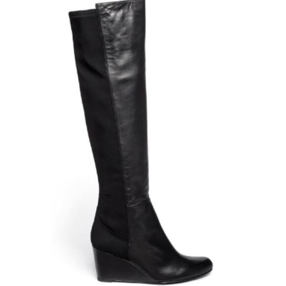 Stuart Weitzman demiwedge 5050 Nappa black leather boots sz 9 - Picture 1 of 8